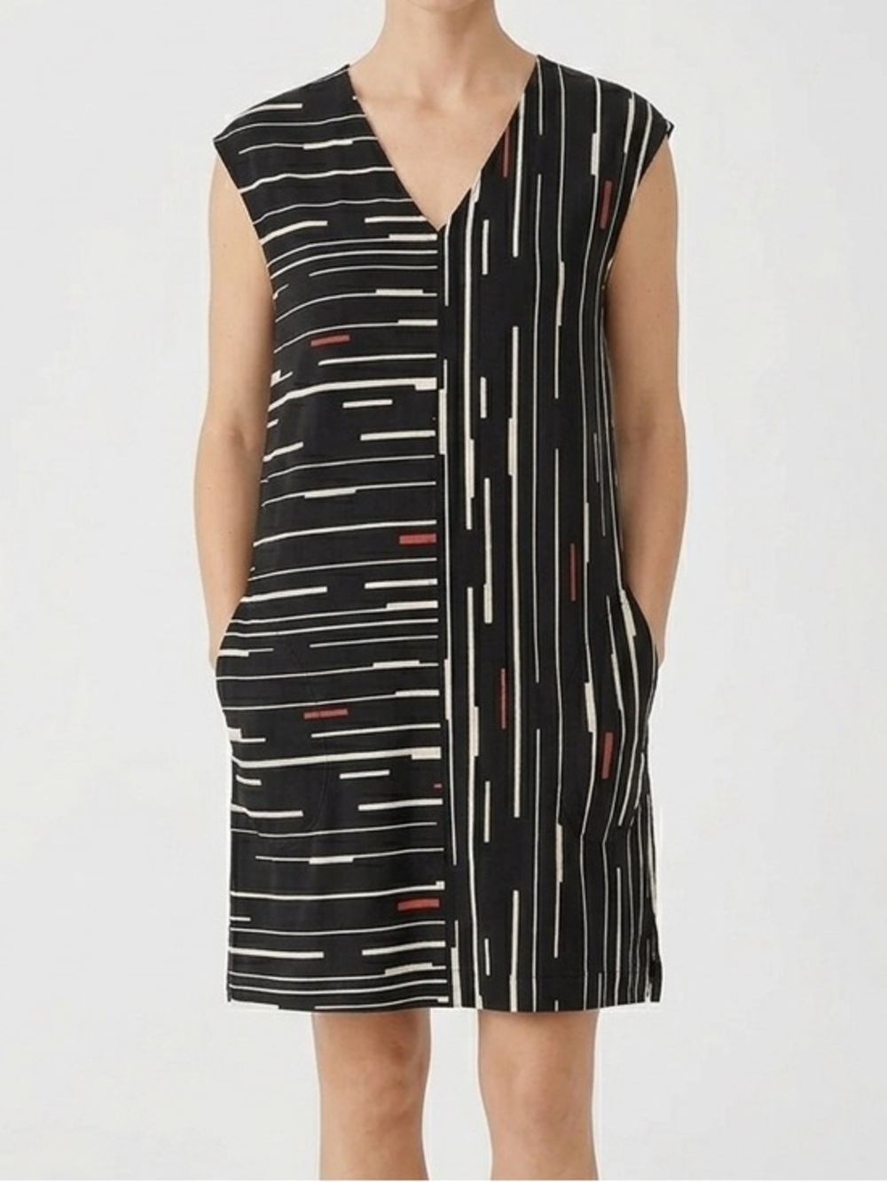 Brass 100% Lyocell Sleeveless V-Neck Dress/Beach Coverup With Pockets  S